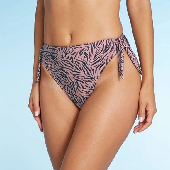 NWT Xhilaration Women's High-Leg High-Waist Side-Tie Bikini Bottom XS - Picture 2 of 9
